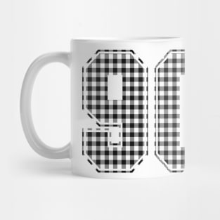 Plaid Number - 90 - Dark Mug